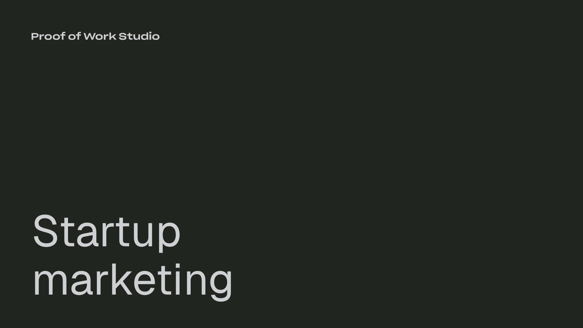 Startup marketing blog banner by Proof of Work Studio